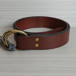 NWT 1901 Men's Brown Leather D-ring Buckle Belt 32